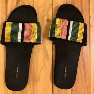 Zara beaded slides